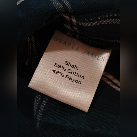 Draper James Deep Teal Plaid Ruffle Belted Shirt Dress NWT Size 4 Cotton - Picture 9 of 9